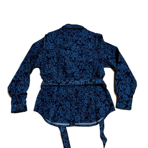 NWT - Ann Taylor Petite Denim Floral Flared Shirt – Size MP - Picture 10 of 16